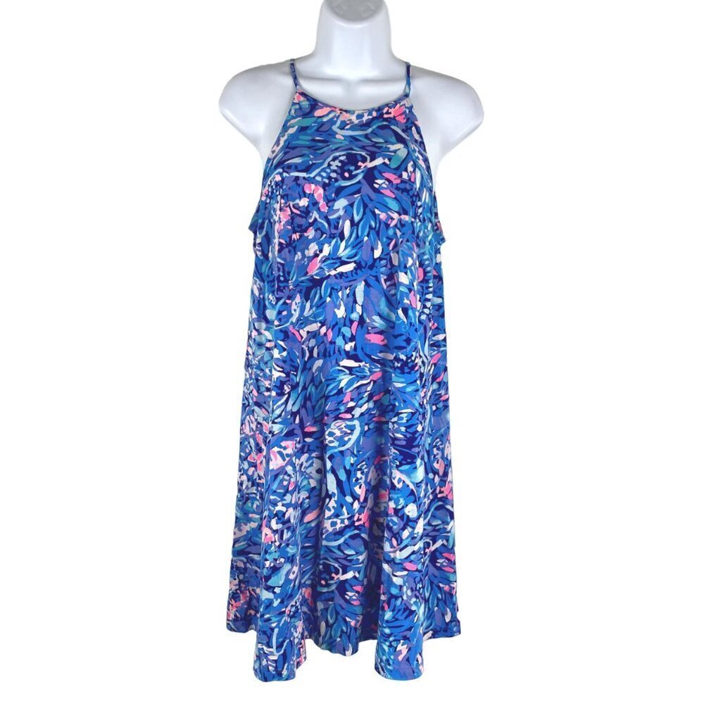 Lilly Pulitzer Margot Swing Dress XS Royal‎ Purple Party Wave Sleeveless DR-1215
